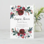 Invitation Fleur d'hiver Floral Bridal Lingerie Douche (Debout devant)