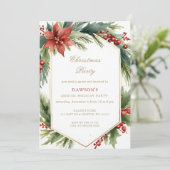 Invitation Fleur d'hiver Green Gold Noël (Debout devant)