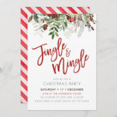 Invitation Fleur d'hiver Jingle & Mingle Noël Party (Devant / Derrière)