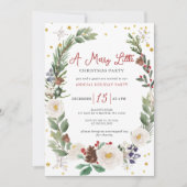 Invitation Fleur d'hiver Joyeux petit Noël fête (Devant)