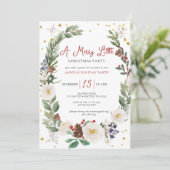 Invitation Fleur d'hiver Joyeux petit Noël fête (Debout devant)