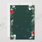 Invitation Fleur d'hiver Poinsettia Vert 85e anniversaire (Dos)