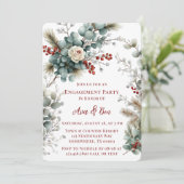 Invitation Fleur d'hiver Red White Rose (Debout devant)