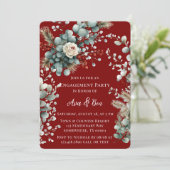 Invitation Fleur d'hiver Red White Rose (Debout devant)
