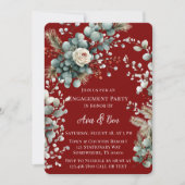 Invitation Fleur d'hiver Red White Rose (Devant)