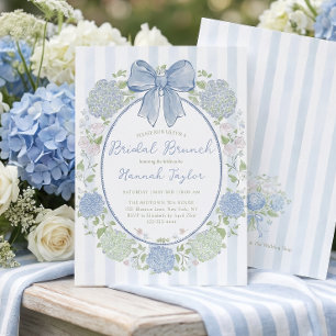 Invitation Fleur d'Hortensia Bleu Mariage Brunch