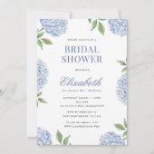 Invitation Fleur d'hydrange bleue classique pour douche de ma (Devant)