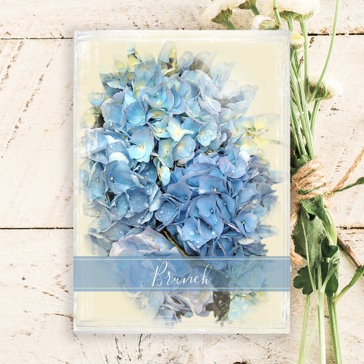 Invitation Fleur d'Hydrangea Bleue pour le Brunch de Remercie