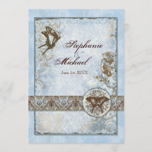 Invitation Fleur di Lys Damask vs2 - remous floral de damassé