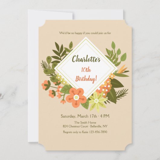 Invitation Fleur Diamant (Devant)