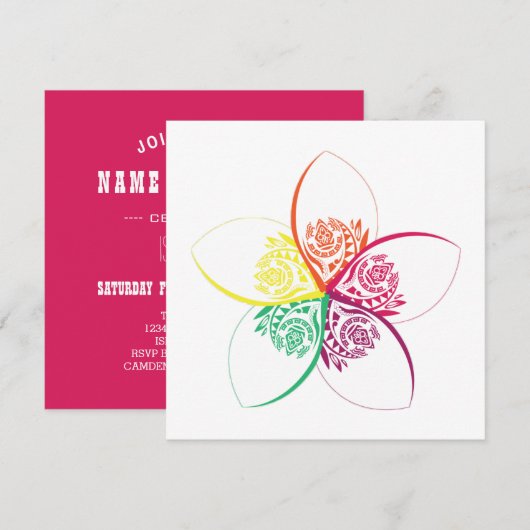 Invitation fleur d'île (Devant / Derrière)