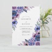 Invitation Fleur d'Indigo Mariage Romantique Élégant (Debout devant)