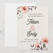 Invitation Fleur d'invitation de mariage (Devant / Derrière)