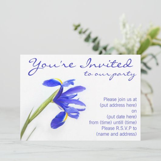 Invitation Fleur d'Iris pourpre (Debout devant)