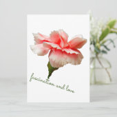 Invitation Fleur d'oeillet. Fascination et amour. (Debout devant)