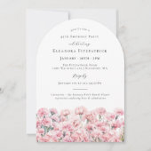 Invitation Fleur d'oeillet rose pour 45e anniversaire, fleur (Devant)
