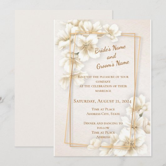 Invitation Fleur Dogwood Spring (Devant / Derrière)