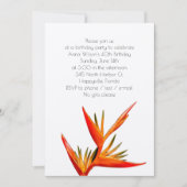 Invitation Fleur d'Oiseau Tropical Orange (Devant)