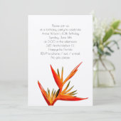 Invitation Fleur d'Oiseau Tropical Orange (Debout devant)