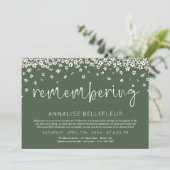 Invitation Fleur d'olive commémorant l'anniversaire de la mor (Debout devant)