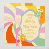 Invitation Fleur d'onde Super Retro les années 70 55e anniver (Devant / Derrière)