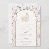Invitation Fleur d'or Blush Krishna Indian Couples Douche (Devant)
