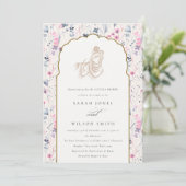 Invitation Fleur d'or Blush Krishna Indian Couples Douche (Debout devant)