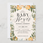 Invitation Fleur d'oranger d'agrumes baby shower (Devant)