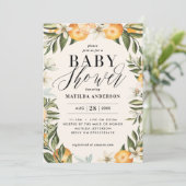 Invitation Fleur d'oranger d'agrumes baby shower (Debout devant)