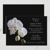 Invitation Fleur d'orchidée blanche sur carton d'invitation d (Devant / Derrière)