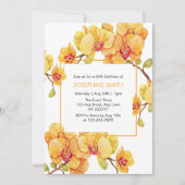 Invitation Fleur d'orchidée jaune Printemps Fleur Anniversair (Devant)