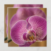 Invitation Fleur d'orchidée rose Anniversaire (Devant / Derrière)