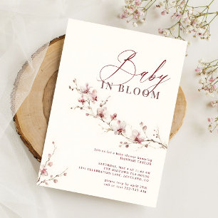 Invitation Fleur d'orchidée rose élégante pour Baby Shower