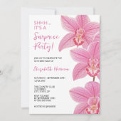 Invitation Fleur d'orchidée rose tropicale Surprise Anniversa (Devant)