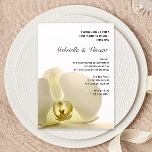 Invitation Fleur d'orchidée sur carton blanc pour brunch de m