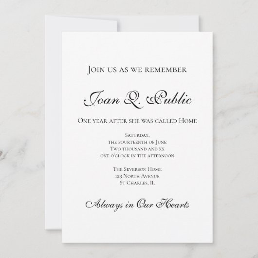 Invitation Fleur d'orchidée sur le mémorial de l'anniversaire (Dos)