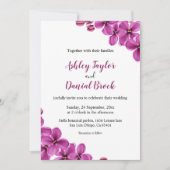 Invitation Fleur d'orchidée violette moderne Mariage floral é (Devant)