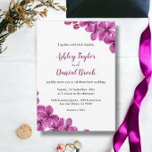 Invitation Fleur d'orchidée violette moderne Mariage floral é