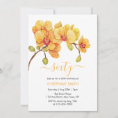 Invitation Fleur d'orchidées jaunes 60e anniversaire (Devant)