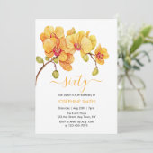 Invitation Fleur d'orchidées jaunes 60e anniversaire (Debout devant)