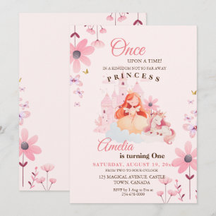 Invitation Fleur du Château de la Petite Princesse Anniversai