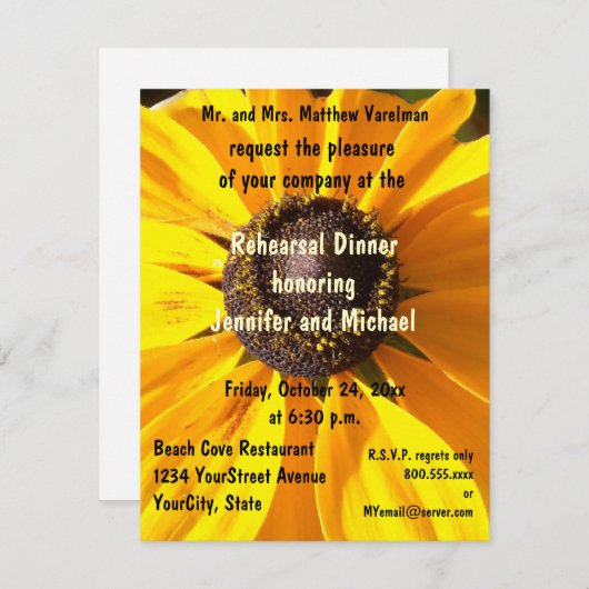 Invitation Fleur du dîner de répétition (Devant / Derrière)