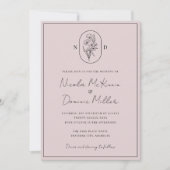 Invitation Fleur du Mois | Août | Mariage entièrement personn (Devant)