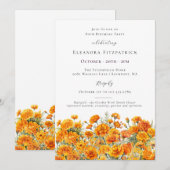 Invitation Fleur du mois de naissance Marigold 80e anniversai (Devant / Derrière)