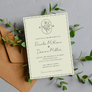 Invitation Fleur du Mois Décembre Mariage entièrement per