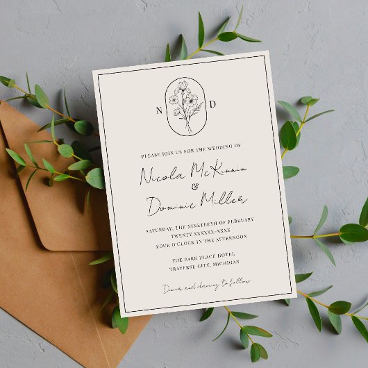 Invitation Fleur du Mois | Février | Mariage entièrement pers