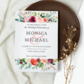 Invitation Fleur du pays | Fleurs d'automne Mariage chic