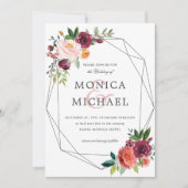 Invitation Fleur du pays | Mariage végétal géométrique floral (Devant)