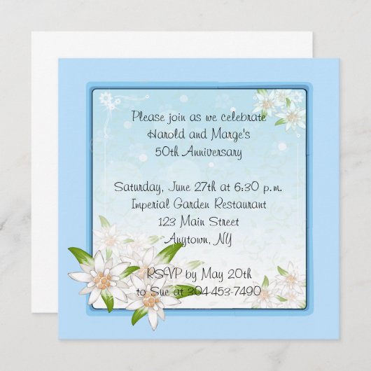 Invitation Fleur Edelweiss (Devant / Derrière)