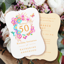 Fleur Élégante 50e Anniversaire Blanc Beige